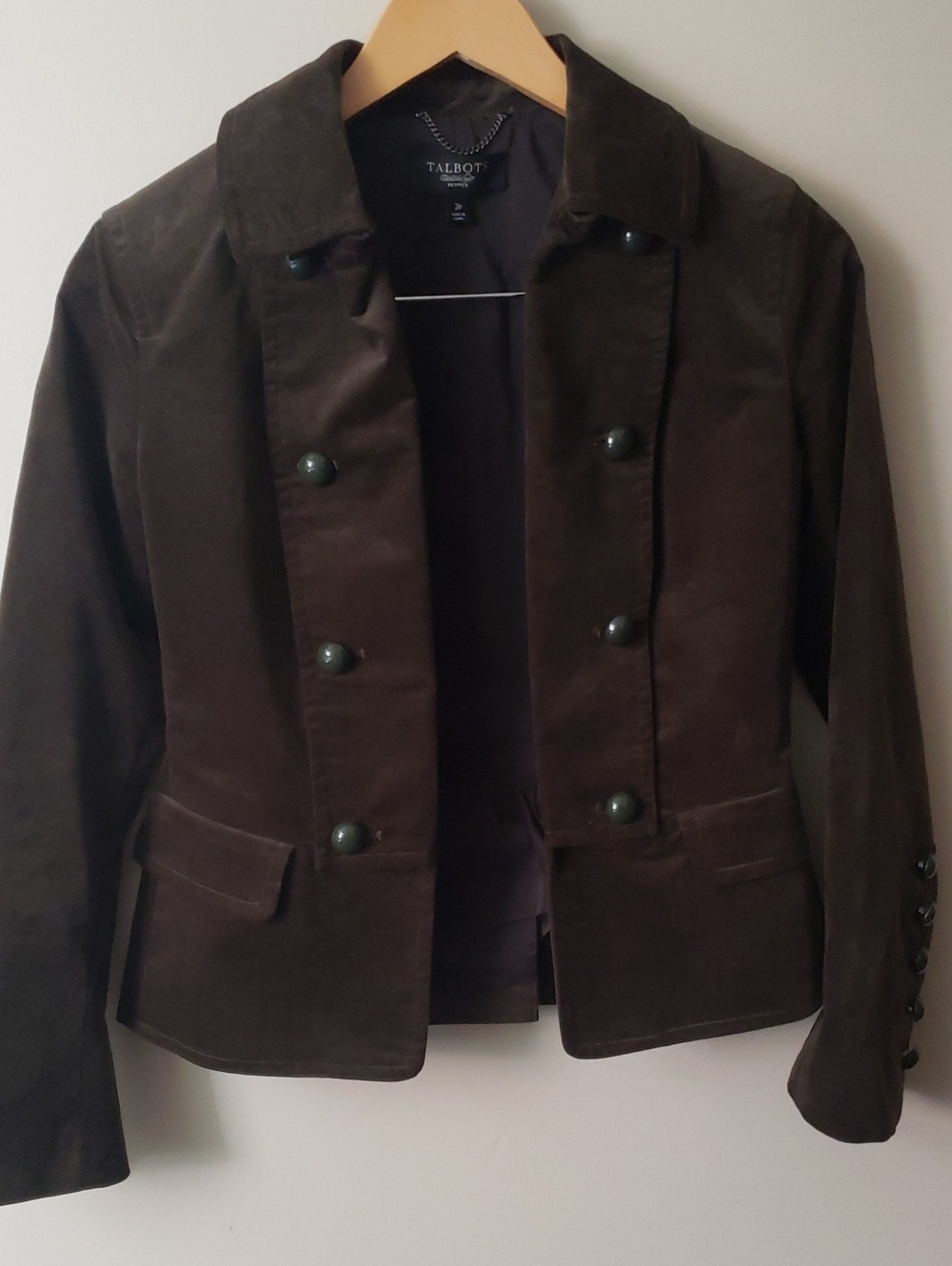 Velvet Olive Button-Front Soldier Jacket Like New